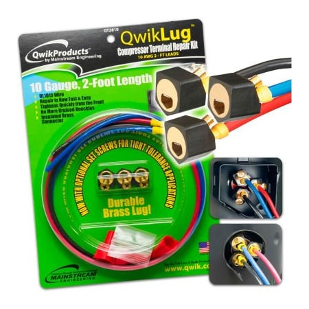 Qwikproductsôøω Qwik Products 3 Terminal Repair Lugs QT2810 - 10 AWG, 2' Leads With Nut - Pkg Qty 10 QT2810